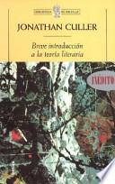 Libro Breve introducción a la teoría literaria