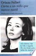 Libro Carta a un niño que nunca nació