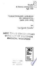 Libro Colectividades agrarias en Andalucía