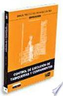 Libro Control de ejecución de tabiquerías y cerramientos