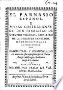 El Parnasso Español, y Musas Castellanas, etc