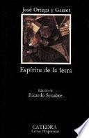 Libro Espíritu de la letra