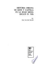 Libro Historia urbana de León y Castilla en la Edad Media