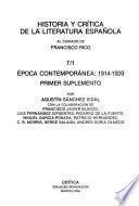 Libro Historia y crítica de la literatura española: Epoca contemporánea, 1914-1939