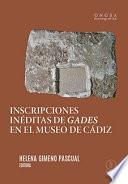 Libro Inscripciones inéditas de Gades en el Museo de Cádiz