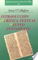 Libro Introducción a la crítica textual del Nuevo Testamento
