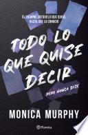 Libro Lancaster 1. Todo lo que quise decir, pero nunca dije