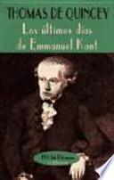 Libro Los últimos días de Emmanuel Kant