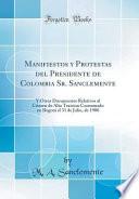 Libro Manifiestos y Protestas del Presidente de Colombia Sr. Sanclemente