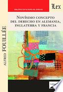Libro Novísimo concepto del derecho en Alemania, Inglaterra y Francia