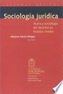 Libro Sociología jurídica. Teoría y sociología del derecho en Estados Unidos